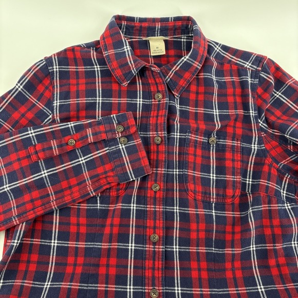 Duluth Trading Co. Tops - Duluth Trading Co Flapjack Flannel‎ Shirt Jacket Women's Medium Red Blue Plaid